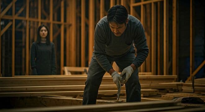 男性を見守る女性の霊