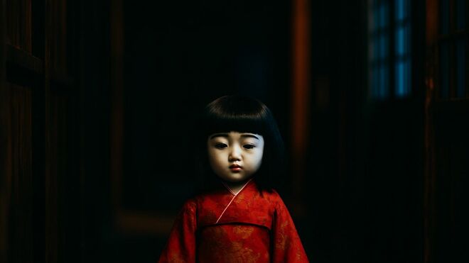 徘徊する市松人形